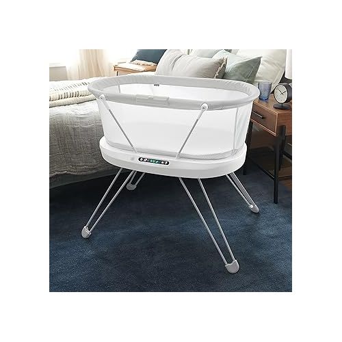 피셔프라이스 FISHER-PRICE BABY Bedside Sleeper Luminate Bassinet with Sound Detection Plus Customizable Lights Music and Sounds