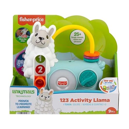 피셔프라이스 Fisher-Price Linkimals Learning Toy 123 Activity Llama with Interactive Music & Lights for Baby & Toddler Ages 9+ Months