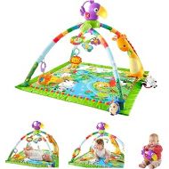 Fisher-Price Playmat Rainforest Music & Lights Deluxe Gym with 10+ Toys & Activites for Newborn Tummy Time Play