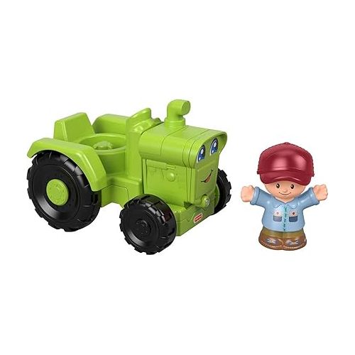 피셔프라이스 Fisher-Price Little People Toddler Farm Toy Helpful Harvester Tractor & Farmer Figure for Pretend Play Ages 1+ Years