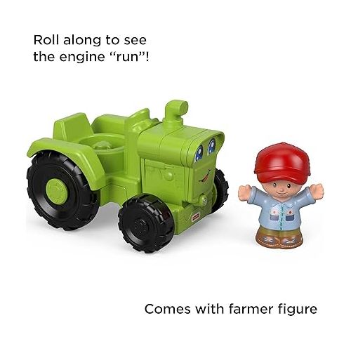 피셔프라이스 Fisher-Price Little People Toddler Farm Toy Helpful Harvester Tractor & Farmer Figure for Pretend Play Ages 1+ Years