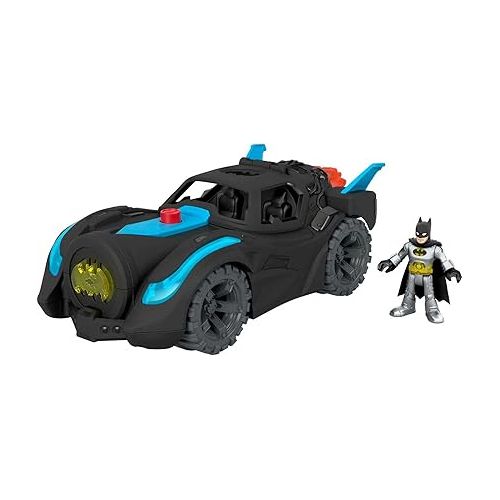 피셔프라이스 Fisher-Price Imaginext DC Super Friends Batman Toy, Lights & Sounds Batmobile with Batman Figure for Preschool Kids Ages 3+ Years