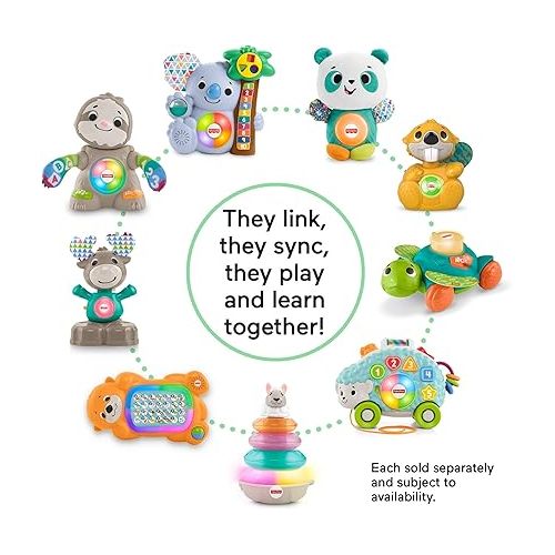 피셔프라이스 Fisher-Price Linkimals Baby & Toddler Learning Toy Boppin’ Beaver with Interactive Lights & Music for Ages 9+ Months