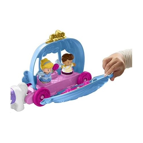 피셔프라이스 Fisher-Price Little People Toddler Playset Disney Princess Cinderella’s Dancing Carriage Vehicle with 2 Figures for Ages 18+ Months