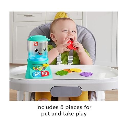 피셔프라이스 Fisher-Price Laugh & Learn Baby & Toddler Toy Counting & Colors Smoothie Maker Pretend Blender with Music & Lights for Ages 9+ Months
