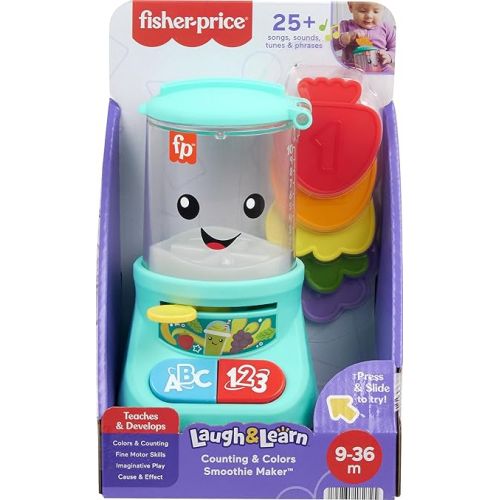 피셔프라이스 Fisher-Price Laugh & Learn Baby & Toddler Toy Counting & Colors Smoothie Maker Pretend Blender with Music & Lights for Ages 9+ Months