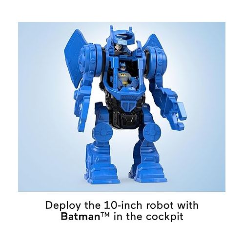 피셔프라이스 Fisher-Price Imaginext DC Super Friends Batman Toy, Robo Command Center Playset & Figures, Detachable 10-inch Robot for Kids Ages 3+ Years