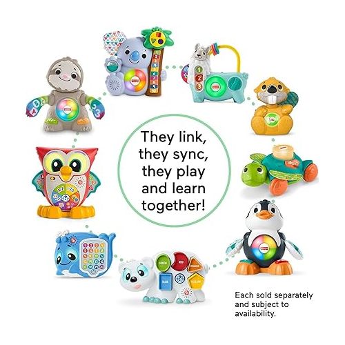 피셔프라이스 Fisher-Price Baby Learning Toy Linkimals Counting & Colors Peacock with Lights & Music for Infants Ages 9+ Months, Compatible Only with Linkimals Items