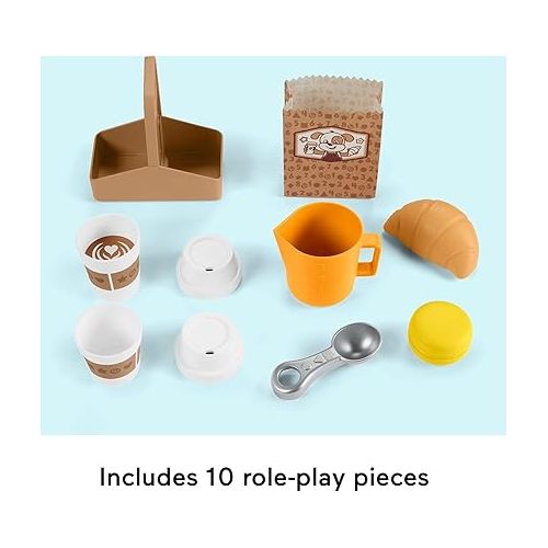 피셔프라이스 Fisher-Price Toddler Toy Laugh & Learn Learn & Serve Coffee Cafe Playset with Smart Stages & 10 Pretend Play Pieces for Ages 18+ Months