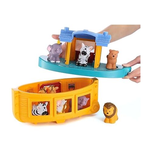 피셔프라이스 Fisher-Price Little People Toddler Playset, Noah's Ark, Toy Boat with 9 Figures for Preschool Pretend Play Ages 1+ Years