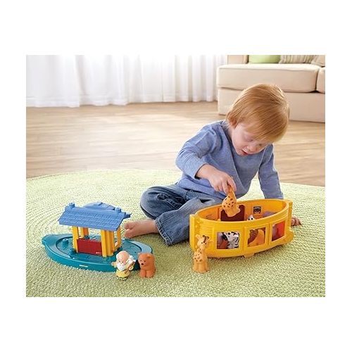 피셔프라이스 Fisher-Price Little People Toddler Playset, Noah's Ark, Toy Boat with 9 Figures for Preschool Pretend Play Ages 1+ Years