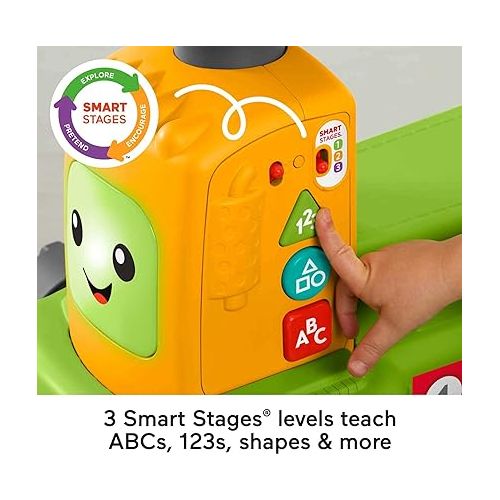 피셔프라이스 Fisher-Price Baby to Toddler Toy Laugh & Learn 4-in-1 Farm to Market Tractor Ride On with Pull Wagon & Smart Stages for Infants Ages 9+ Months