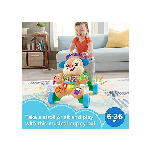 피셔프라이스 Fisher-Price Baby Toy Laugh & Learn Smart Stages Learn with Puppy Walker with Music Lights & Activities for Infants Ages 6+ Months