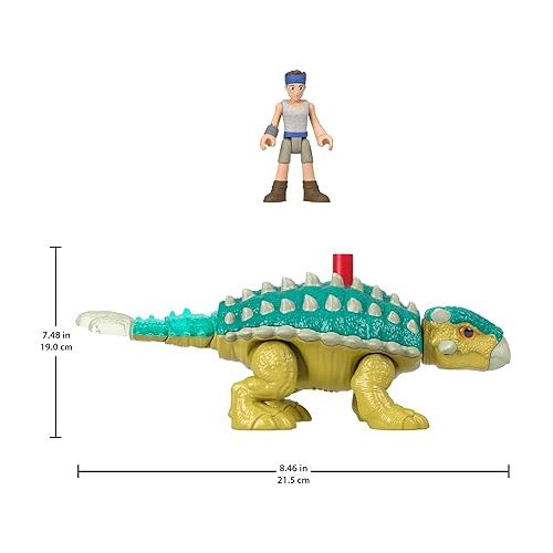 피셔프라이스 Fisher-Price Imaginext Jurassic World Dinosaur Toy Bumpy & Ben Figure Set for Pretend Play Preschool Kids Ages 3+ Years