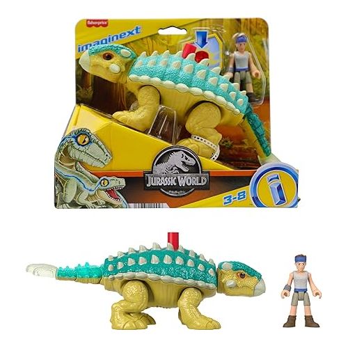 피셔프라이스 Fisher-Price Imaginext Jurassic World Dinosaur Toy Bumpy & Ben Figure Set for Pretend Play Preschool Kids Ages 3+ Years