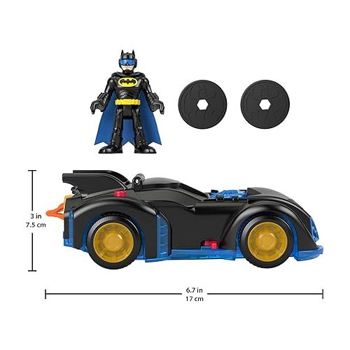 피셔프라이스 Fisher-Price Imaginext DC Super Friends Batman Toys Shake & Spin Batmobile with Poseable Figure for Preschool Pretend Play Ages 3+ Years