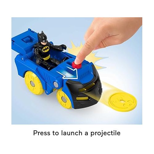 피셔프라이스 DC SUPER FRIENDS Fisher-Price Imaginext Batman Toys Head Shifters Figure & Batmobile Vehicle Set for Preschool Kids Ages 3+ Years?