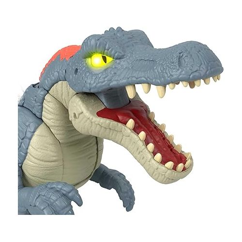 피셔프라이스 Fisher-Price Imaginext Jurassic World Dinosaur Toy Ultra Snap Spinosaurus, Lights Sounds & Chomping Action, for Preschool Kids Ages 3+ Years