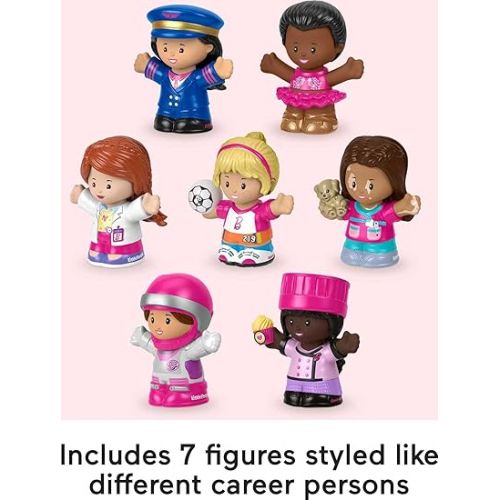 피셔프라이스 Fisher-Price Little People Barbie Toddler Toys, You Can Be Anything Figure Pack, 7 Characters for Pretend Play Ages 18+ Months (Amazon Exclusive)