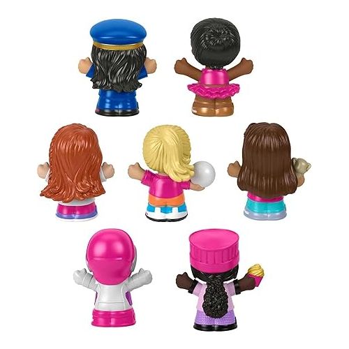 피셔프라이스 Fisher-Price Little People Barbie Toddler Toys, You Can Be Anything Figure Pack, 7 Characters for Pretend Play Ages 18+ Months (Amazon Exclusive)