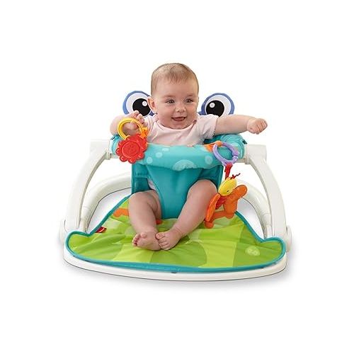 피셔프라이스 Fisher-Price Portable Baby Chair Sit-Me-Up Floor Seat with Bpa-Free Teether and Crinkle Toy, Froggy Seat Pad