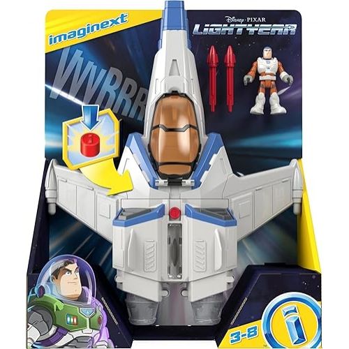 피셔프라이스 Fisher-Price Imaginext Spaceship Toy Disney and Pixar Lightyear Lights & Sounds XL-15 with Buzz Lightyear Figure for Preschool Kids Ages 3+ Years