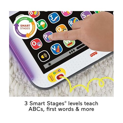피셔프라이스 Fisher-Price Laugh & Learn Toddler Learning Toy Smart Stages Tablet Pretend Computer with Music & Lights for Ages 1+ Years