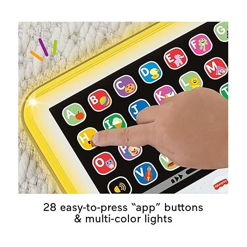 피셔프라이스 Fisher-Price Laugh & Learn Toddler Learning Toy Smart Stages Tablet Pretend Computer with Music & Lights for Ages 1+ Years