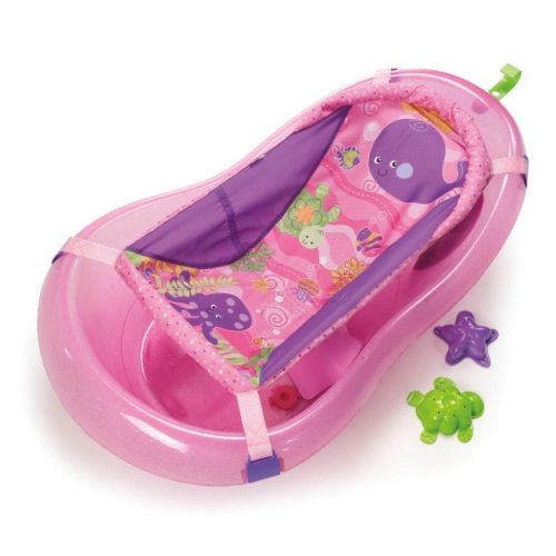 피셔프라이스 Fisher-Price Pink Sparkles Bath Tub Bath Room Body Wash Baby Infant & Kids Bathe Safety Tub