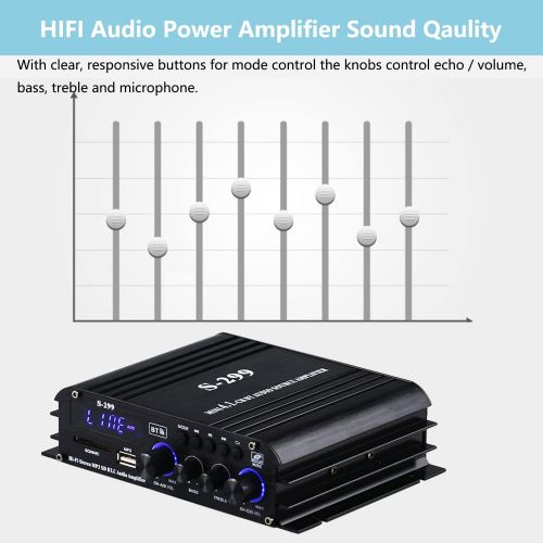  [아마존베스트]-Service-Informationen FisherMo Mini Bluetooth Amplifier Class D Digital Powerful Power Amplifier Hi-Fi Stereo Music USB SD Player FM Radio Receiver for Mobile Phone TV Car Boat Motorcycle