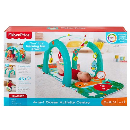 피셔프라이스 [아마존베스트]Fisher-Price 4-in-1 Ocean Activity Center, Blue/Green