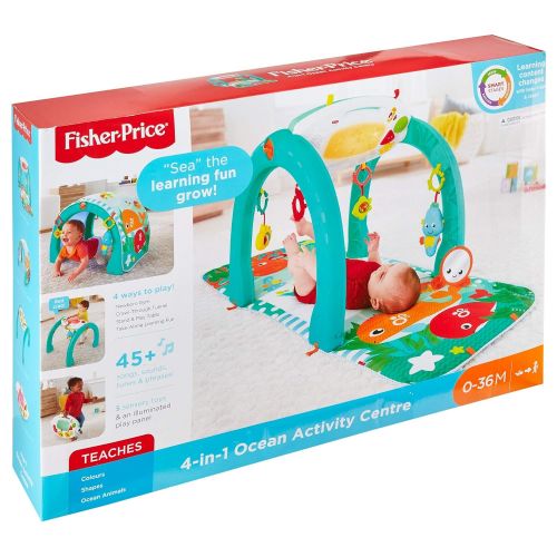 피셔프라이스 [아마존베스트]Fisher-Price 4-in-1 Ocean Activity Center, Blue/Green