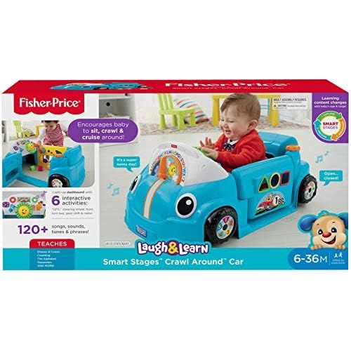 피셔프라이스 [아마존베스트]Fisher-Price Laugh & Learn Smart Stages Crawl Around Car, Blue