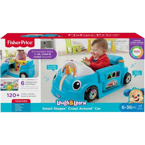 피셔프라이스 [아마존베스트]Fisher-Price Laugh & Learn Smart Stages Crawl Around Car, Blue