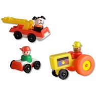 [아마존베스트]World's Worlds Smallest Fisher-Price Little People Vehicles - Tractor - Fire Truck - Car - Set of 3