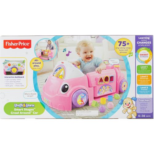 피셔프라이스 [아마존베스트]Fisher-Price Laugh & Learn Smart Stages Crawl Around Car (Pink)