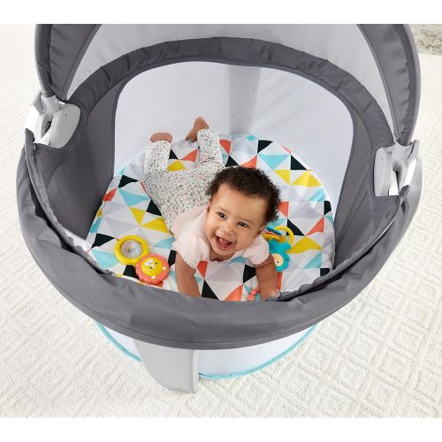  Fisher-Price On-the-Go Baby Dome, Grey/Blue/Yellow/White