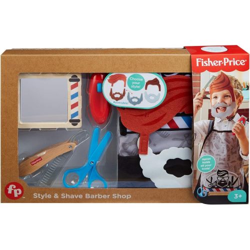  Fisher-Price Style & Shave Barber Shop, 10-Piece Pretend Play Set