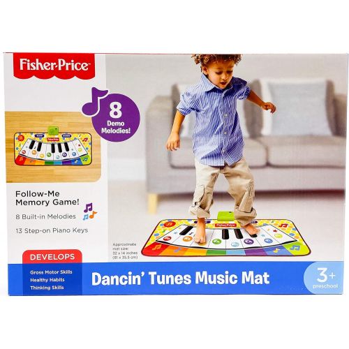  Fisher-Price  Dancin Tunes Music Mat, Electronic and Interactive Music Keyboard, Piano Mat, Learn to Play Piano, Toddler, Ages 3+