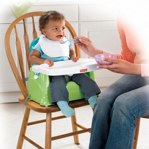  Fisher-Price Healthy Care Booster Seat, Green/Blue, Frustration Free Packaging