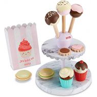 Fisher-Price Cake Pop Shop - 24-Piece Pretend Dessert Bakery Play Set with Real Wood for Preschoolers 3 Years & Up