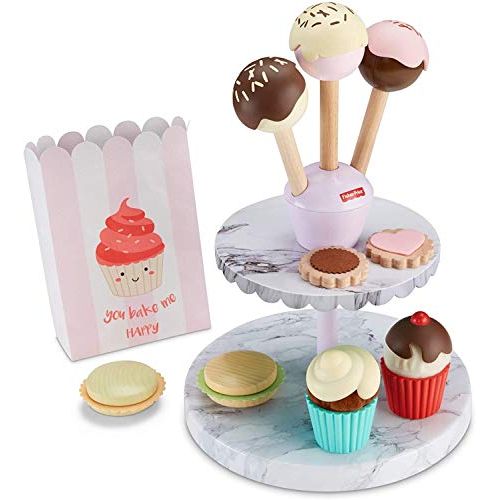  Fisher-Price Cake Pop Shop - 24-Piece Pretend Dessert Bakery Play Set with Real Wood for Preschoolers 3 Years & Up