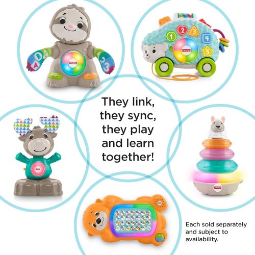  Fisher-Price Linkimals A to Z Otter - Interactive Educational Toy with Music and Lights for Baby Ages 9 Months & Up, Multicolor