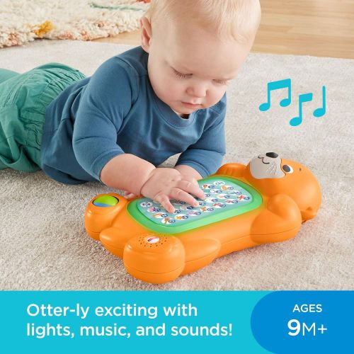  Fisher-Price Linkimals A to Z Otter - Interactive Educational Toy with Music and Lights for Baby Ages 9 Months & Up, Multicolor