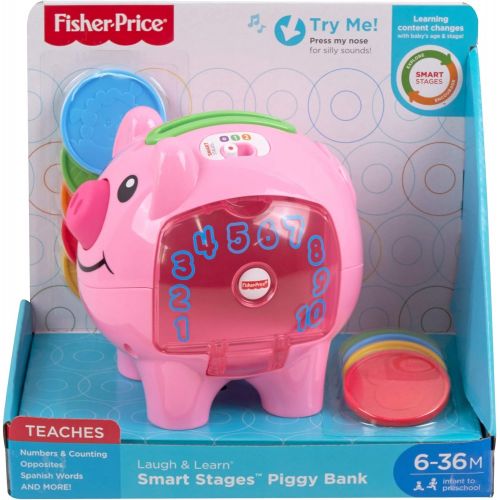  Fisher-Price Laugh & Learn Smart Stages Piggy Bank, Cha-ching! Get ready to cash in on playtime fun and learning!