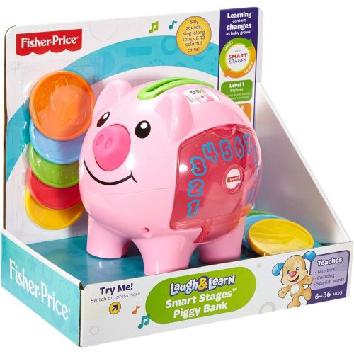  Fisher-Price Laugh & Learn Smart Stages Piggy Bank, Cha-ching! Get ready to cash in on playtime fun and learning!