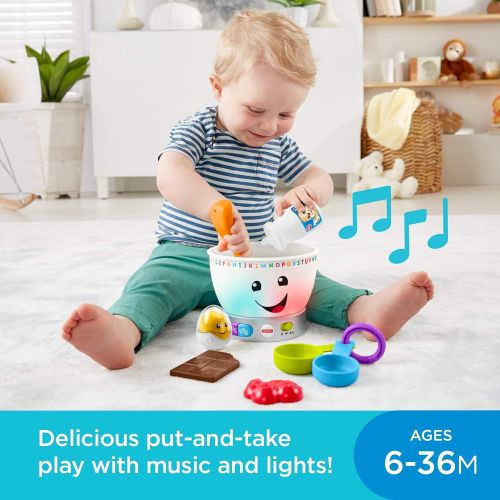  Fisher-Price Laugh & Learn Magic Color Mixing Bowl, Musical Baby Toy