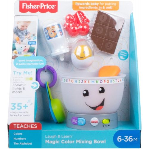  Fisher-Price Laugh & Learn Magic Color Mixing Bowl, Musical Baby Toy