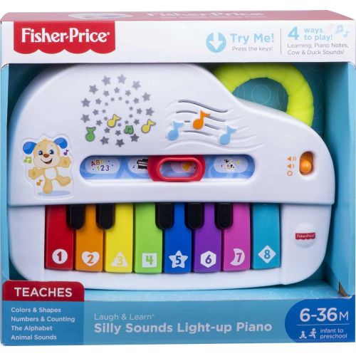  Fisher-Price Laugh & Learn Silly Sounds Light-up Piano, Multicolored