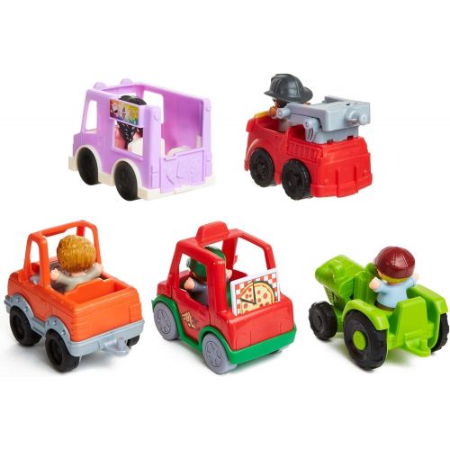  Fisher-Price Little People Around The Neighborhood Vehicle Pack, Set of 5 Push-Along Vehicles and 5 Figures for Toddlers [Amazon Exclusive]